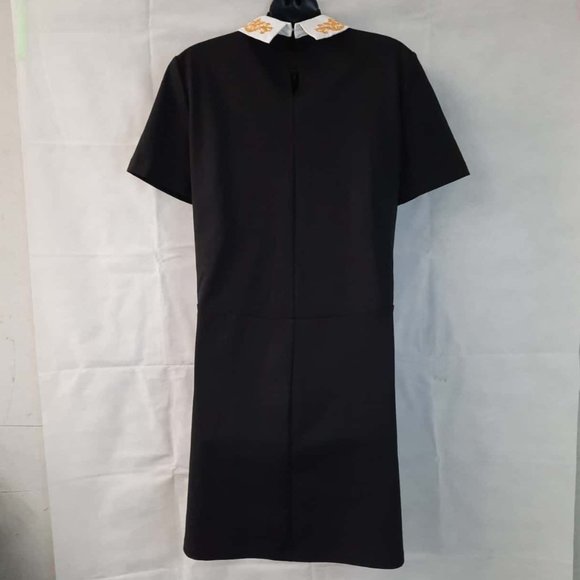 ZARA Black White Collar Pussy Bow Smock Mini Dress - Picture 7 of 14